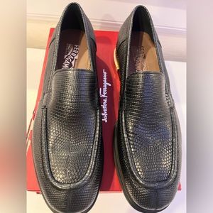 Salvatore Ferragamo mens lizard slip on size 12 EE NWT size 12ee
